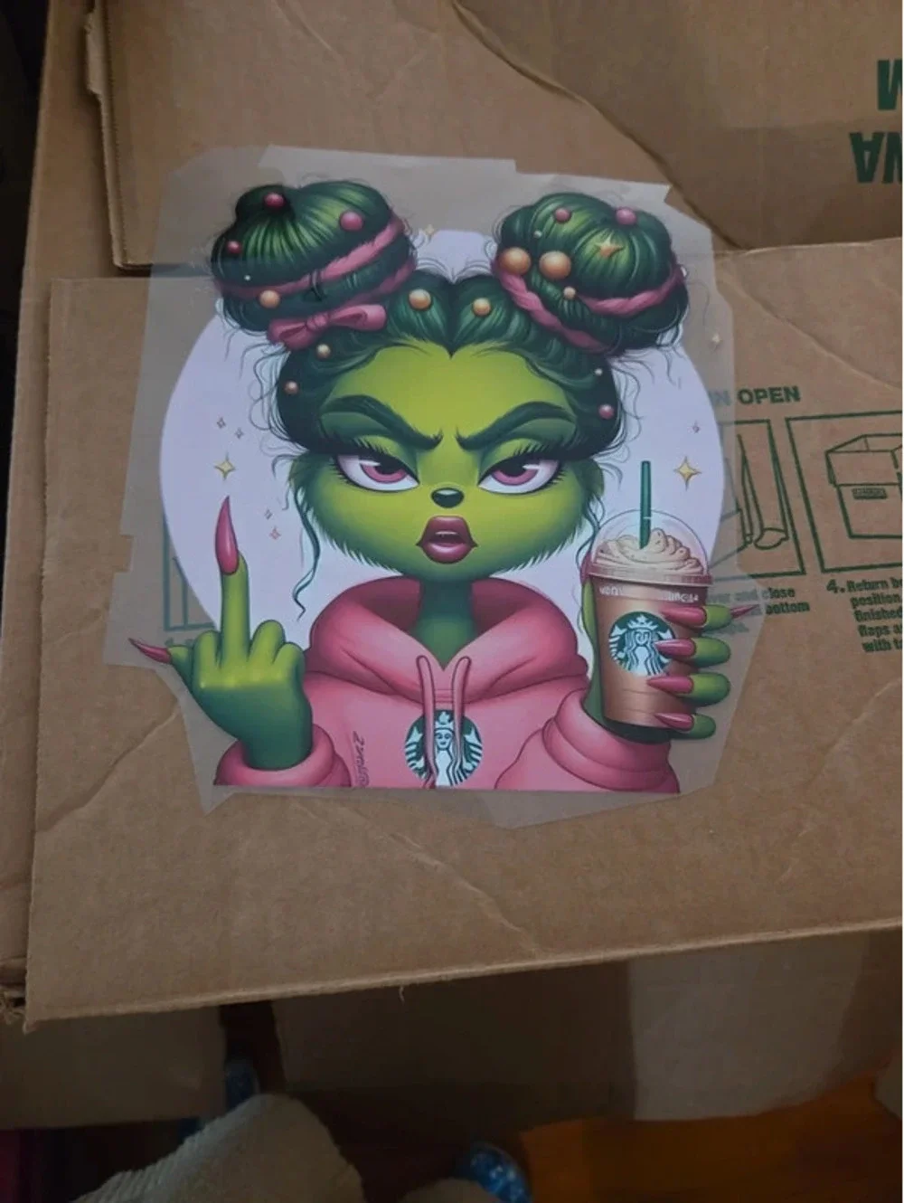 Grinch girl iron patch
